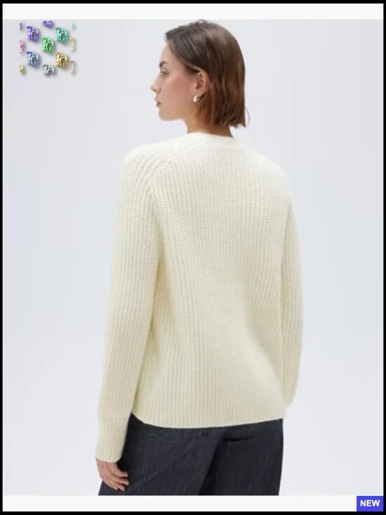 Oversized V-Neck Cardigan Chunky Knit Button Down Long Sleeve Loose Fit - Picture 6 of 7